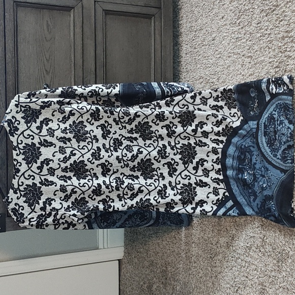 White Mark Gray and Black Floral Long Sleeve Dress Size Small - Picture 2 of 7